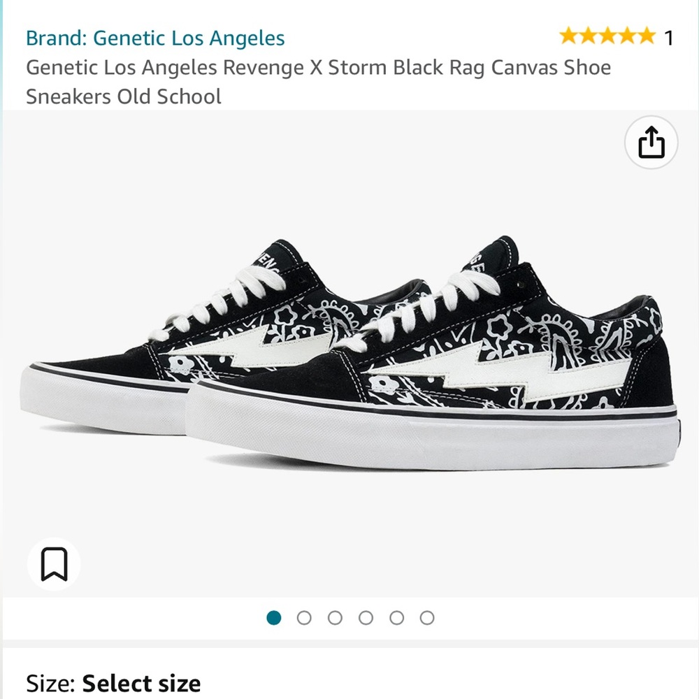 Revenge x Storm Black Rag Canvas Shoe Sneakers Old School